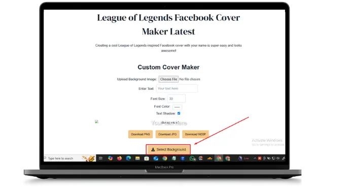 Click background button